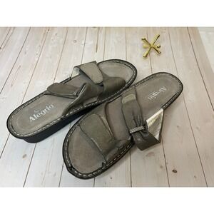 Alegria By PG Lite KAR 284 - US Size 42 Leather Metallic Gold Open Sandals Shoes